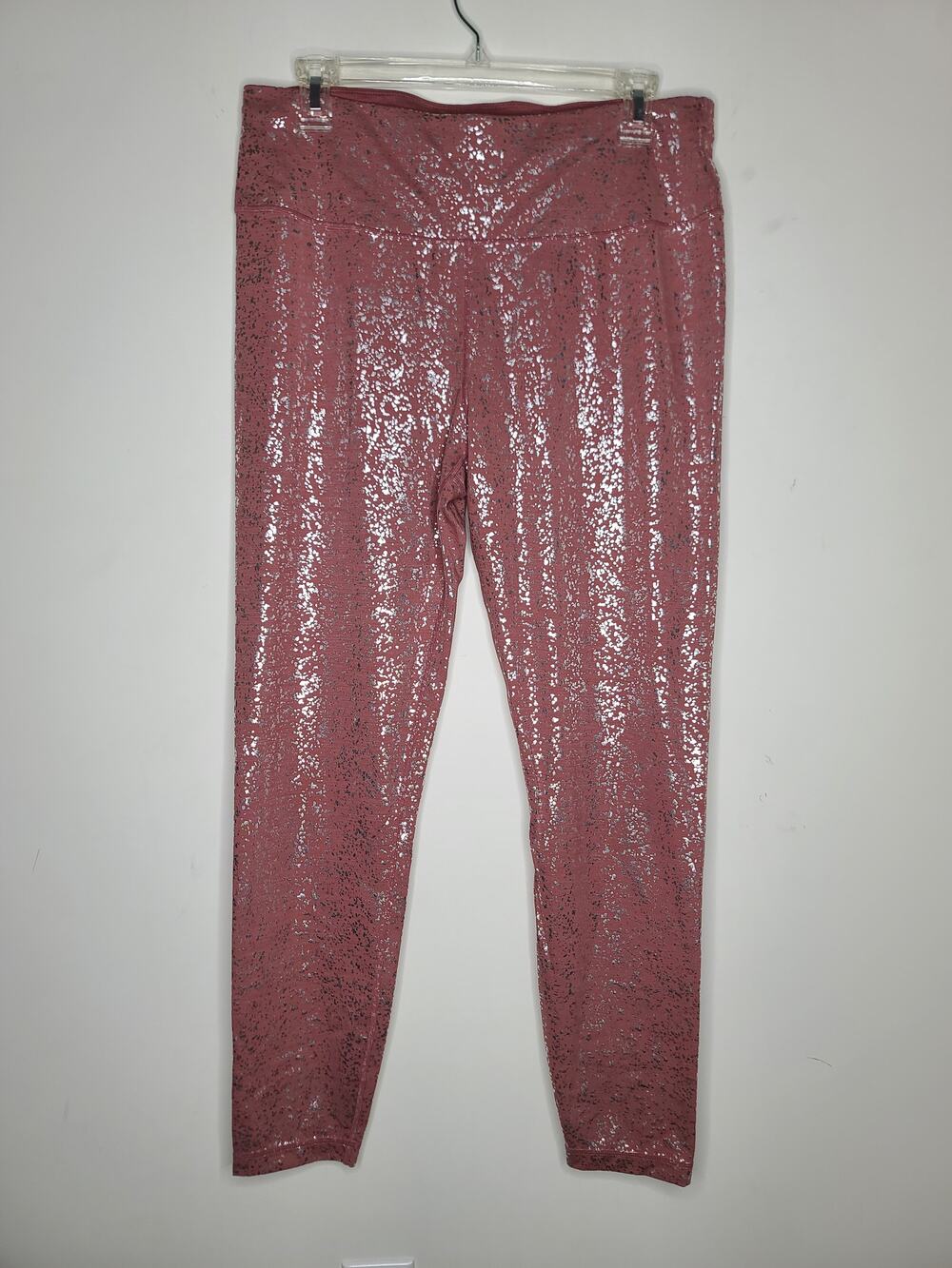 Sweaty Betty Goddess terrazzo foil pink silver metallic full length leggings  XL